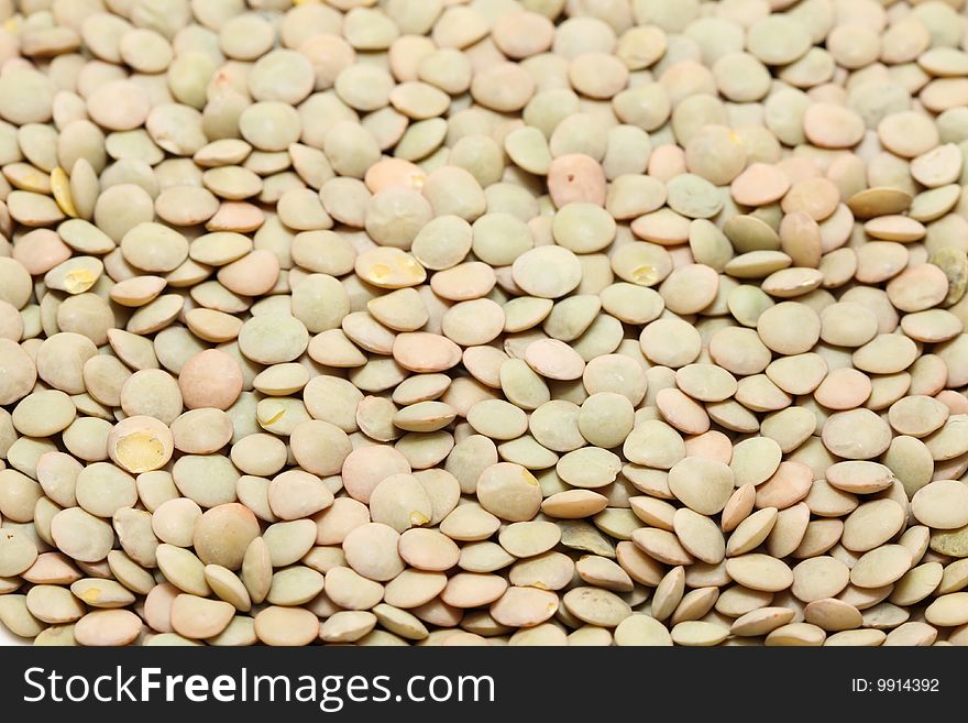 A macro shot of green lentils.