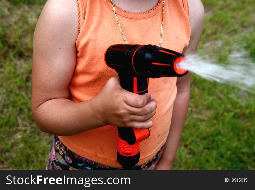 Girl working in the garden. Girl working in the garden