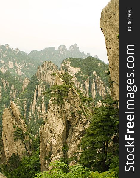 The worldwide famous peaks of Huangshan in China. The worldwide famous peaks of Huangshan in China