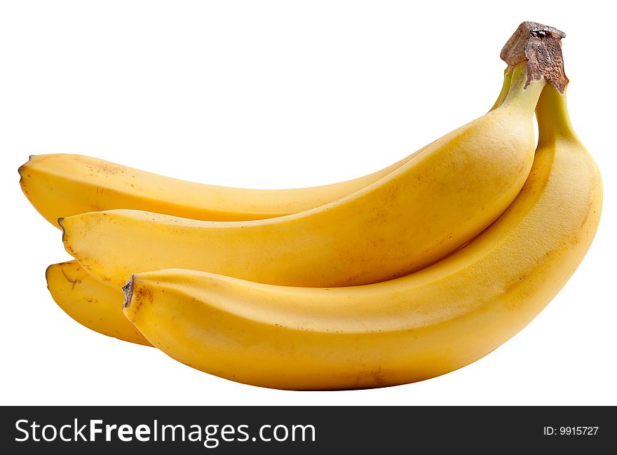 Yellow ripe banana isolated on a white background