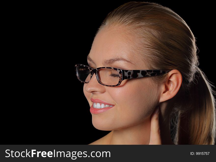 Young woman in eye glasses. Young woman in eye glasses