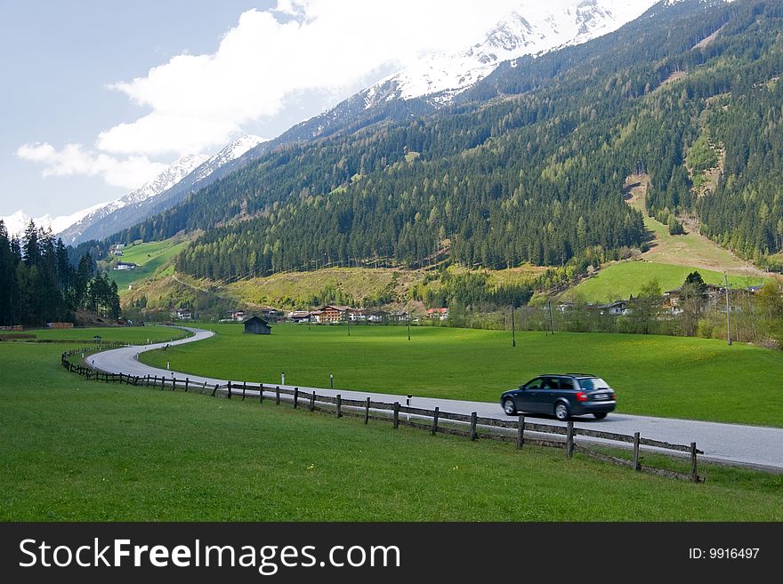 Austrian remote village in Alps. Austrian remote village in Alps