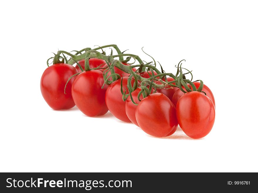Cherry tomatoes, isolated on white background