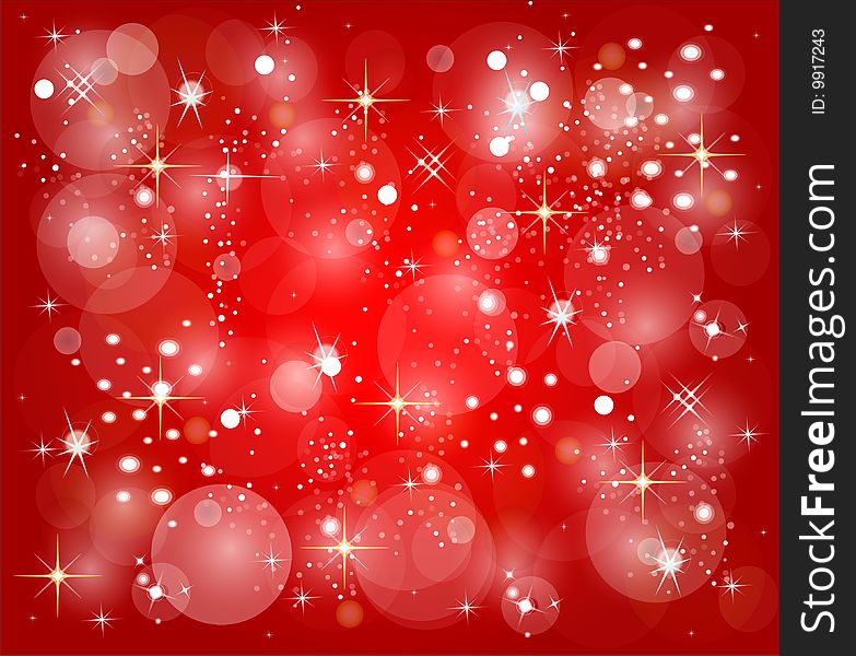 Red christmas background with stars