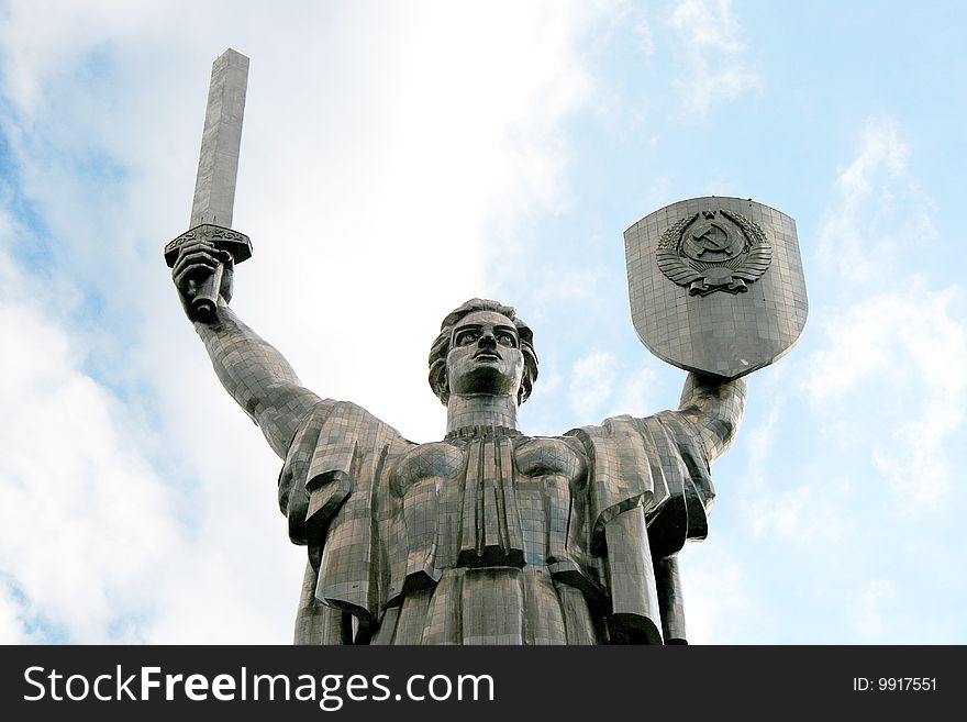 The monument, a sculpture - a symbol of Soviet victory in the Great Patriotic War of 1941-1945. The monument, a sculpture - a symbol of Soviet victory in the Great Patriotic War of 1941-1945