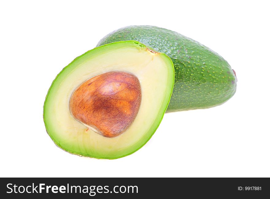 Avocado on white a background