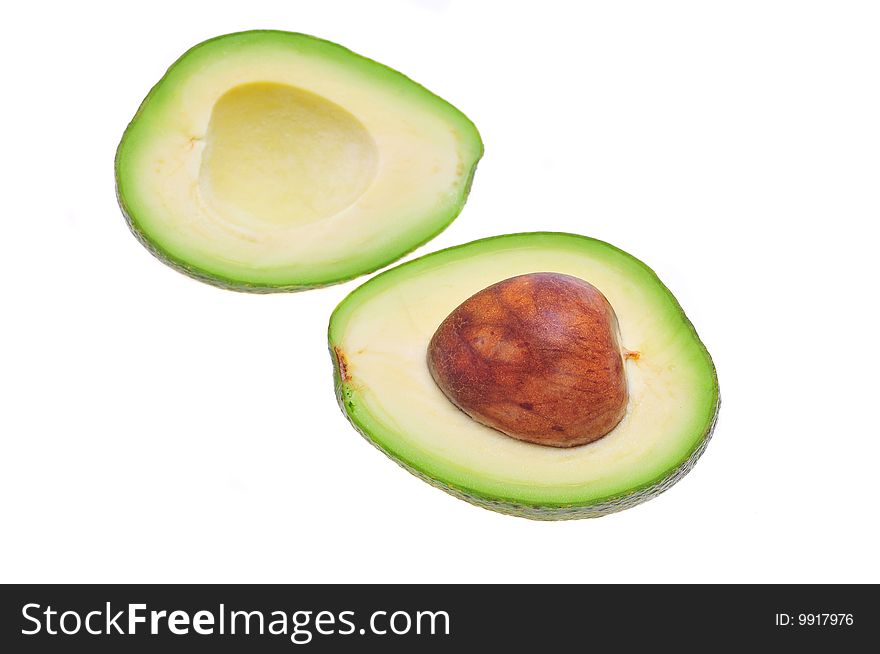 Avocado on white a background