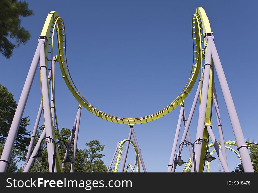 Rollercoaster loop at Amusement park,New Jersey