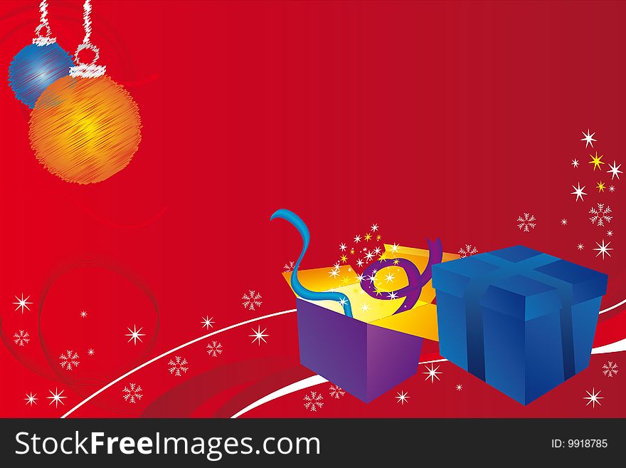 Christmas card with gifts and free space for text. Christmas card with gifts and free space for text