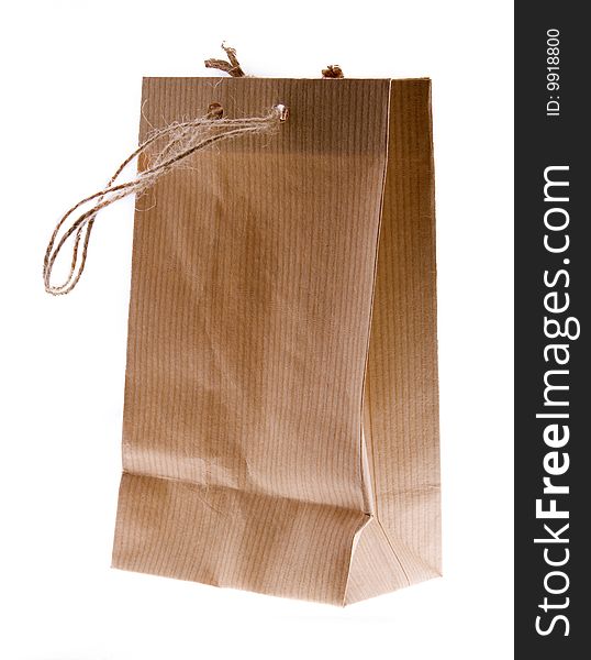 Paper bag isolated on a white background