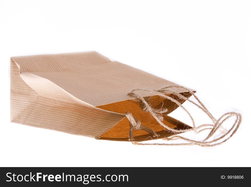 Paper bag isolated on a white background