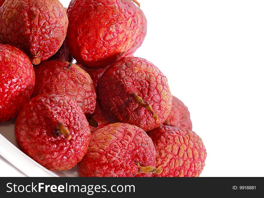 Fresh Organic Lychee with White Background. Fresh Organic Lychee with White Background