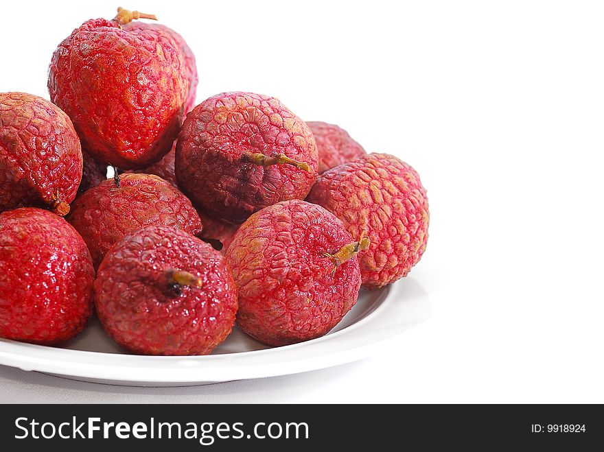 Isolated Fresh Organic Lychee with White Background. Isolated Fresh Organic Lychee with White Background