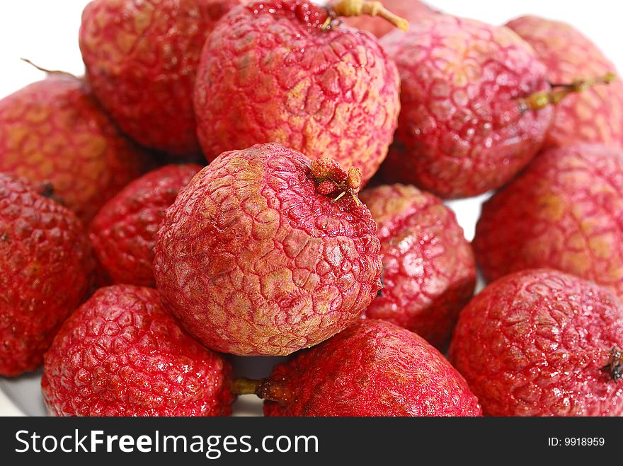 Fresh Organic Lychee on white background. Fresh Organic Lychee on white background