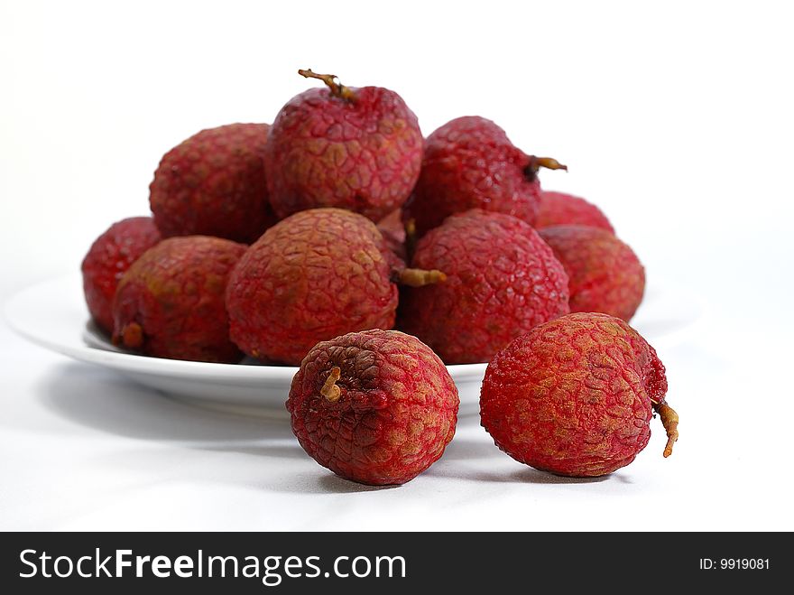 Fresh Organic Lychee with White Background. Fresh Organic Lychee with White Background