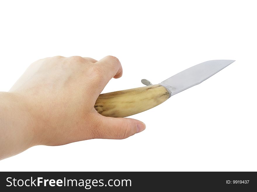 Be careful when you take a knife to hands (with clipping path). Be careful when you take a knife to hands (with clipping path)