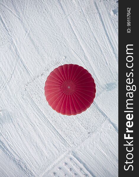 Hot Air Balloon from Top during Winter