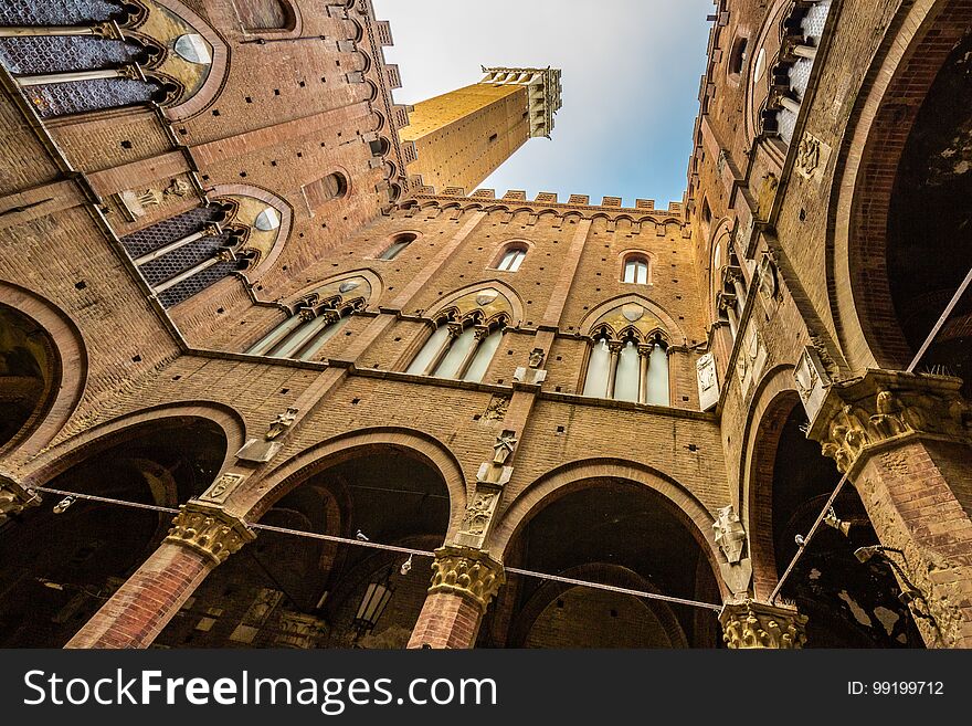 Architectural wonders of the ancient buildings of Siena, tuscan medieval town, Italy. Architectural wonders of the ancient buildings of Siena, tuscan medieval town, Italy