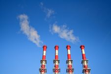 Four Factory Chimney Stock Images