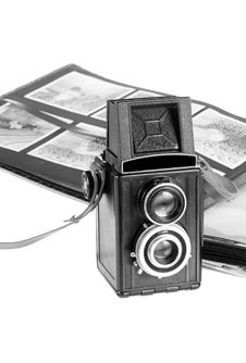 Twin Lens Camera And Photo Album Royalty Free Stock Photography Twin Lens Camera And Photo Album Royalty Free Stock Photography