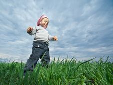 Little Girl In Field Royalty Free Stock Image Little Girl In Field Royalty Free Stock Image