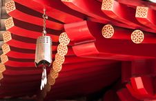 Bell Hanging From Temple S Roof Corner Royalty Free Stock Images