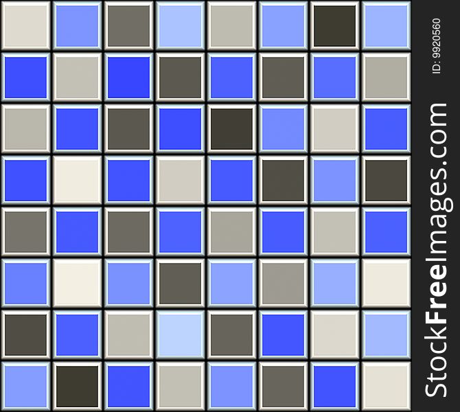 Blue And Grey Tile Pattern