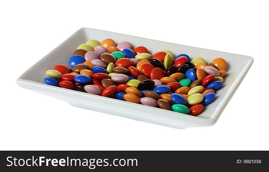 Chocolate bonbons on the plate