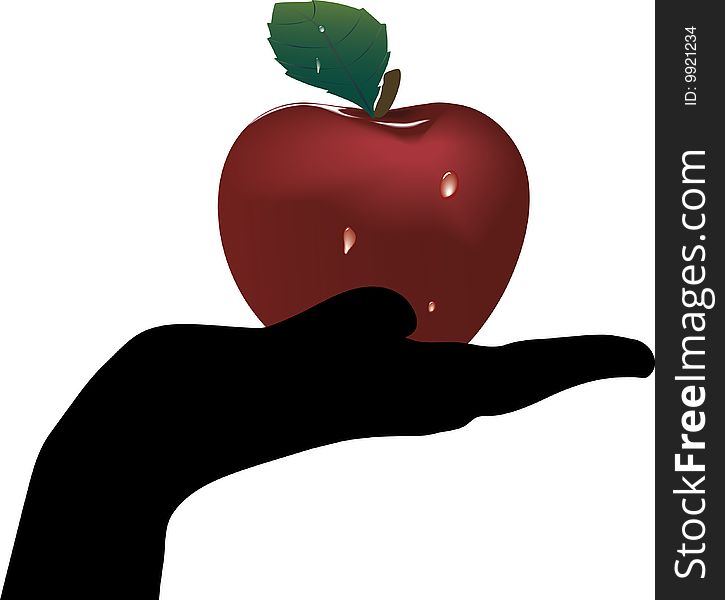 Hand And Red Apple