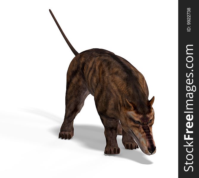 Dangerous dinosaur Andrewsarchus With Clipping Path over white