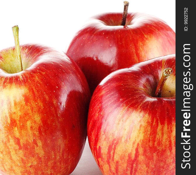 Red apples isolated on white