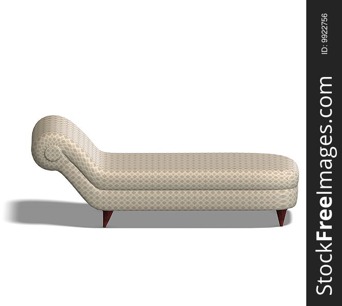 A modern cushy seat. 3D render with clipping path and shadow over white. A modern cushy seat. 3D render with clipping path and shadow over white