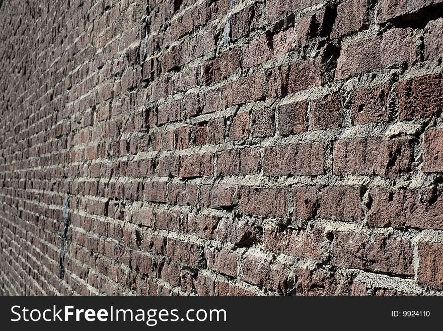 Angled bricks on an old wall. Angled bricks on an old wall.
