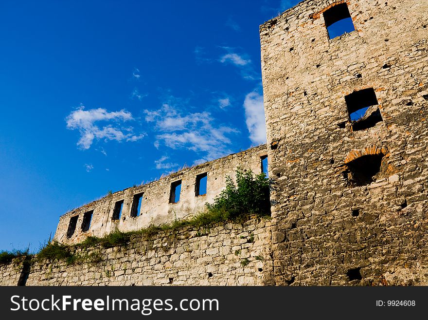 Ruins from old fort in Chortkiv Ukraine