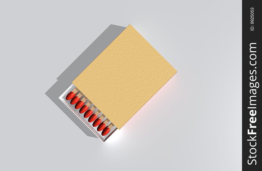 3d image-a opened matchstick.