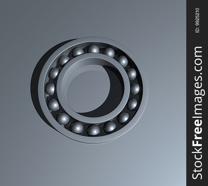 3d illustration of a roller bearing. 3d illustration of a roller bearing.