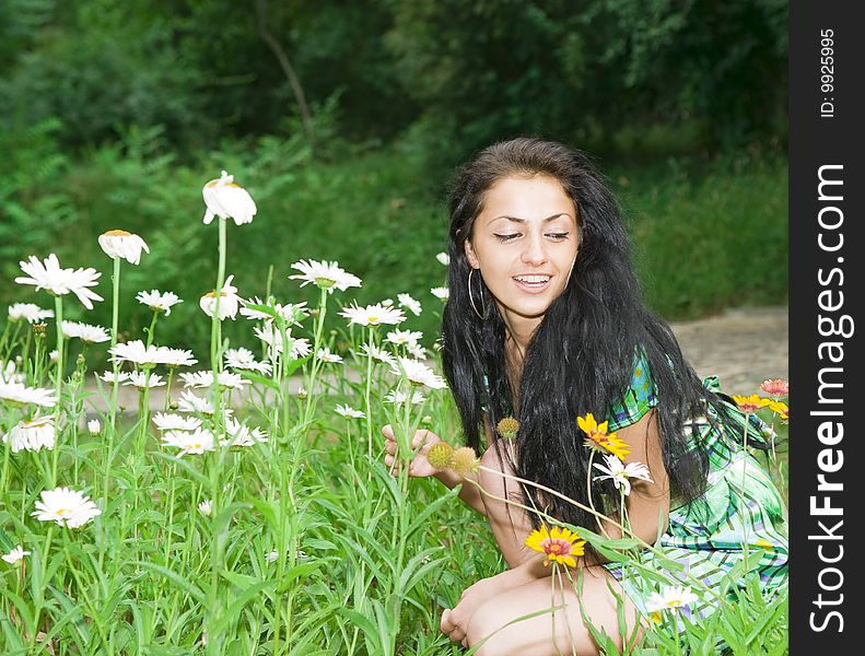 A beautiful girl enjoying the nature. A beautiful girl enjoying the nature
