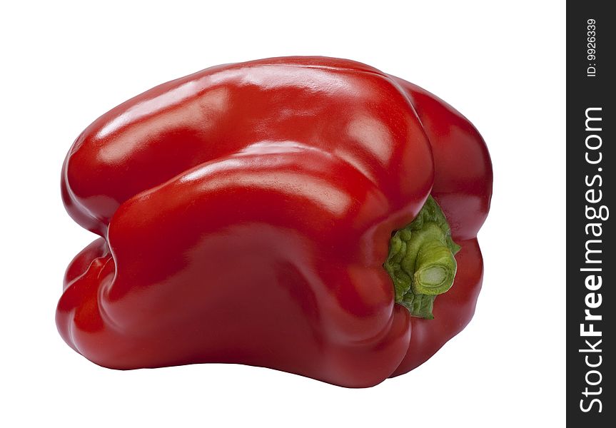 Red pepper on white background