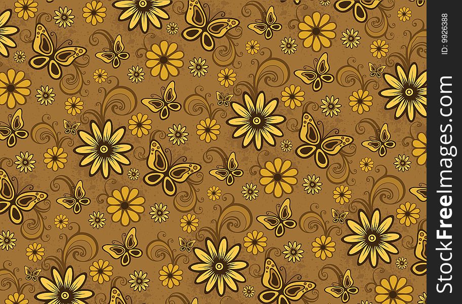 Brown Floral Pattern