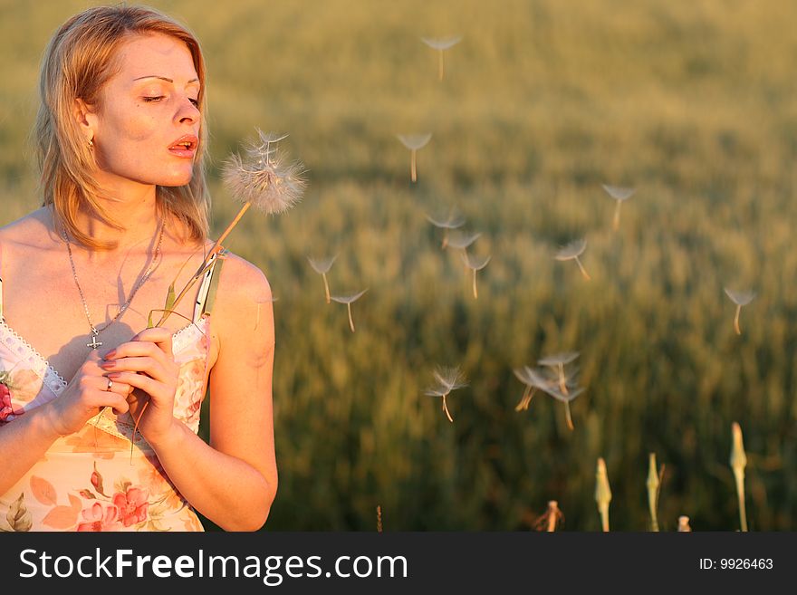 Woman And Dandelion