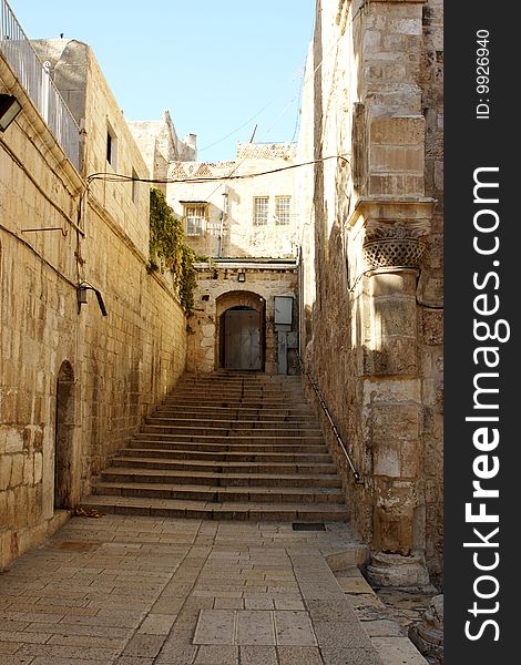 Ruins in old city Jerusalem Israel