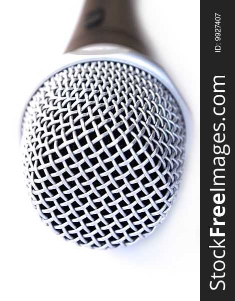 Microphone for singers. On white