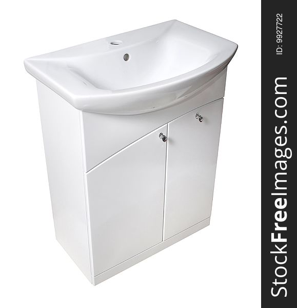 Basin and cabinet. File includes clipping path