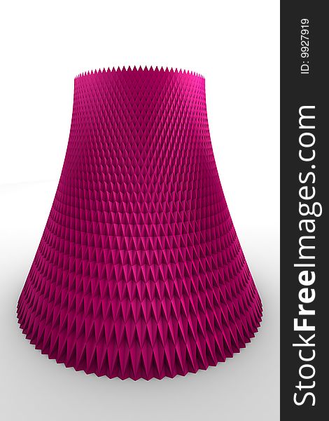 3D Magenta pink twisting tower on white back drop. 3D Magenta pink twisting tower on white back drop
