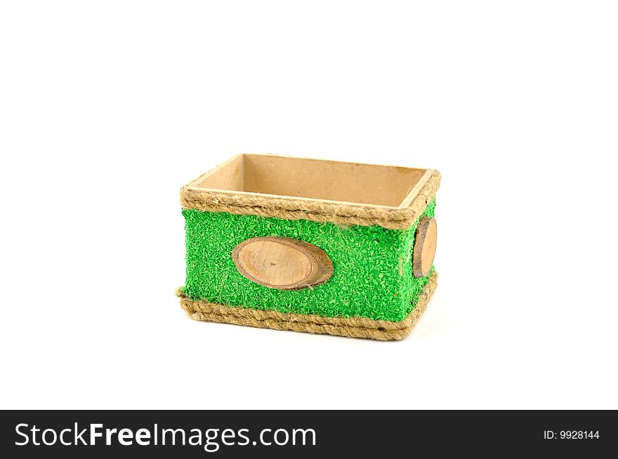 Small wooden box decorated with bio products. Small wooden box decorated with bio products.