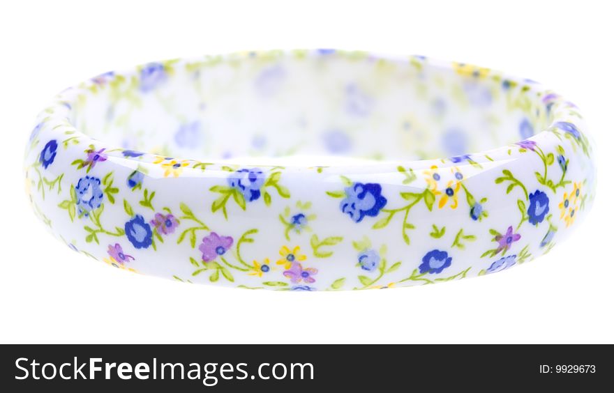 Bracelet With Flower Decoration Isolated On White