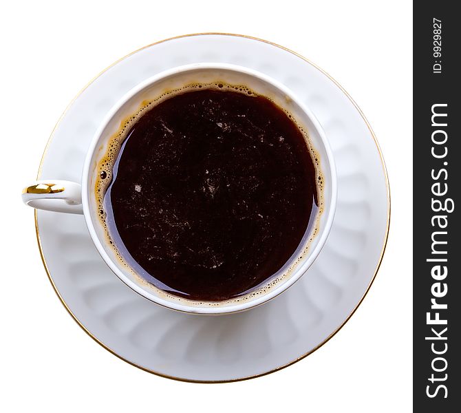 Close-up Of Coffee Cup On Isolated White