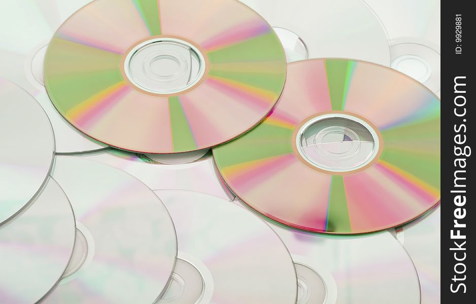 Background from the compact discs of CD and DVD