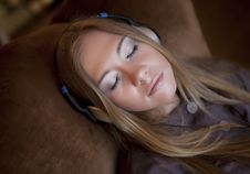 Girl Listening To The Music Stock Photo Girl Listening To The Music Stock Photo