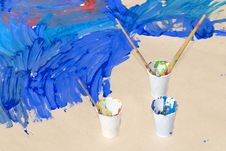 Used Paint Brushes Of Different Colors To Paint Royalty Free Stock Image Used Paint Brushes Of Different Colors To Paint Royalty Free Stock Image